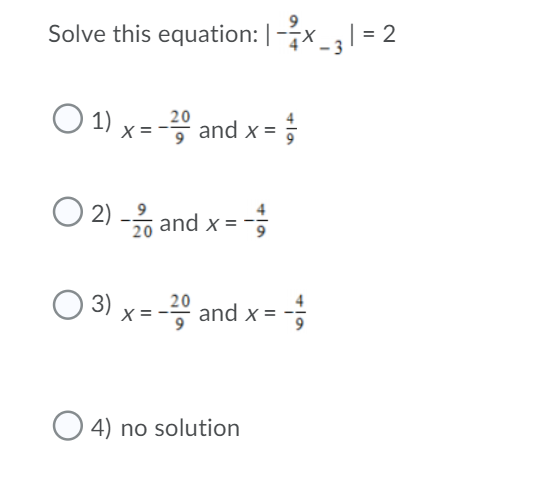 Absolute Value and Reciprocal Functions: 1.) This