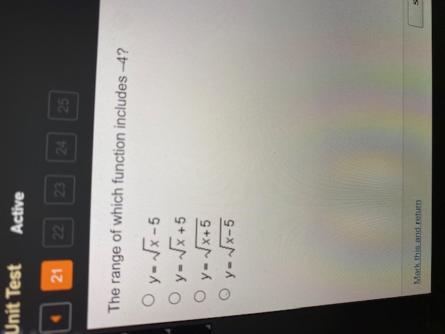 Unit Test Active 21 22 23 24 25 The range of