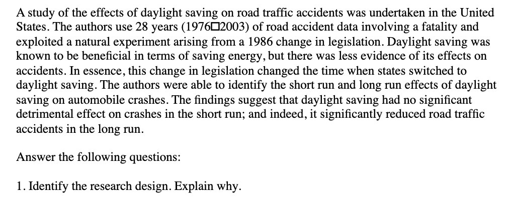 A study of the effects of daylight saving on road