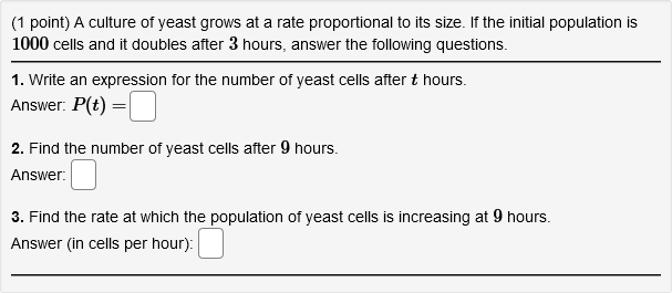 Thanks for help.. Q1 (1 point) A culture of yeast