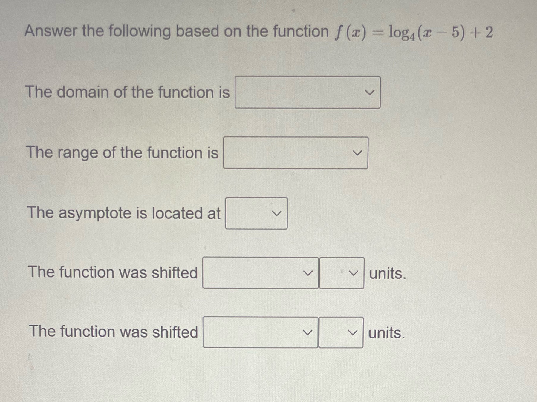 graphing logs Answer the following based on the