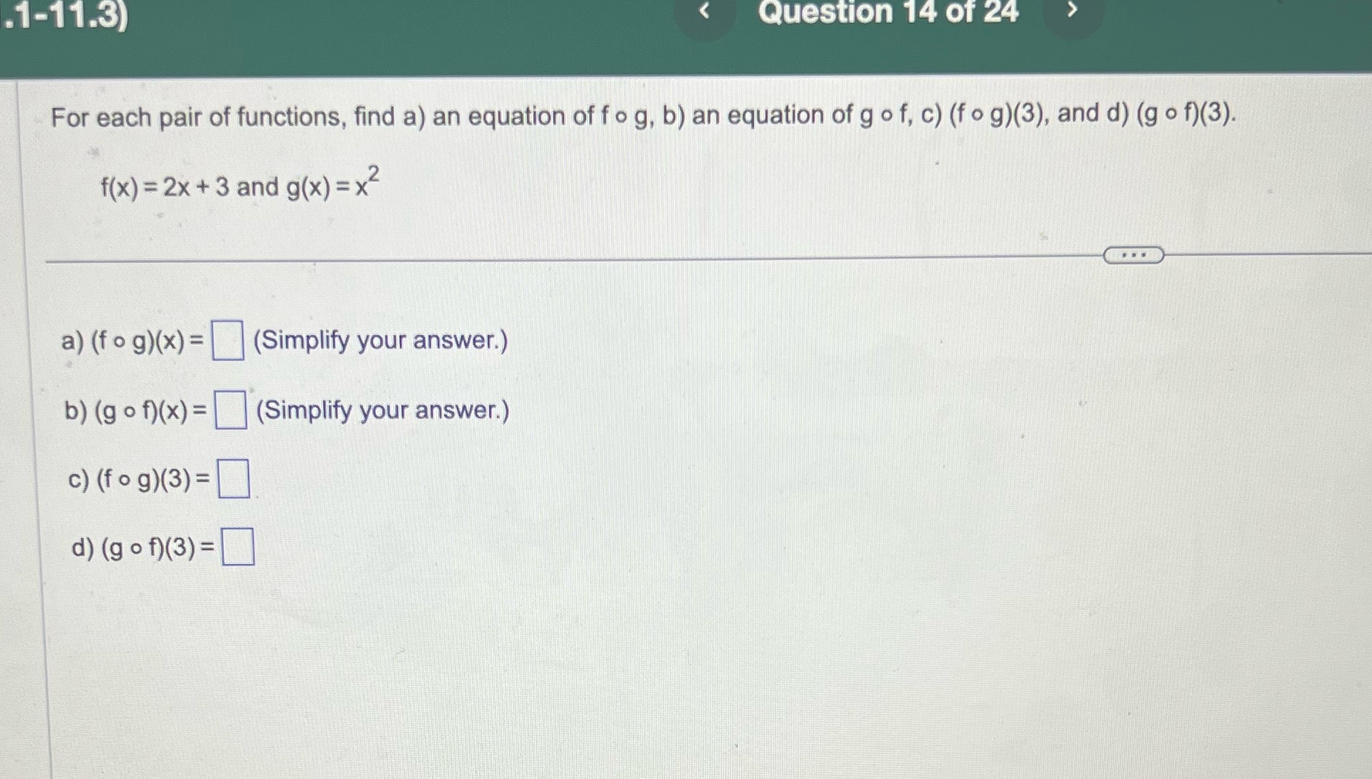 .1-11.3) Question 14 of 24 For each pair of