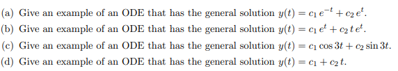 (a) Give an example of an ODE that has the