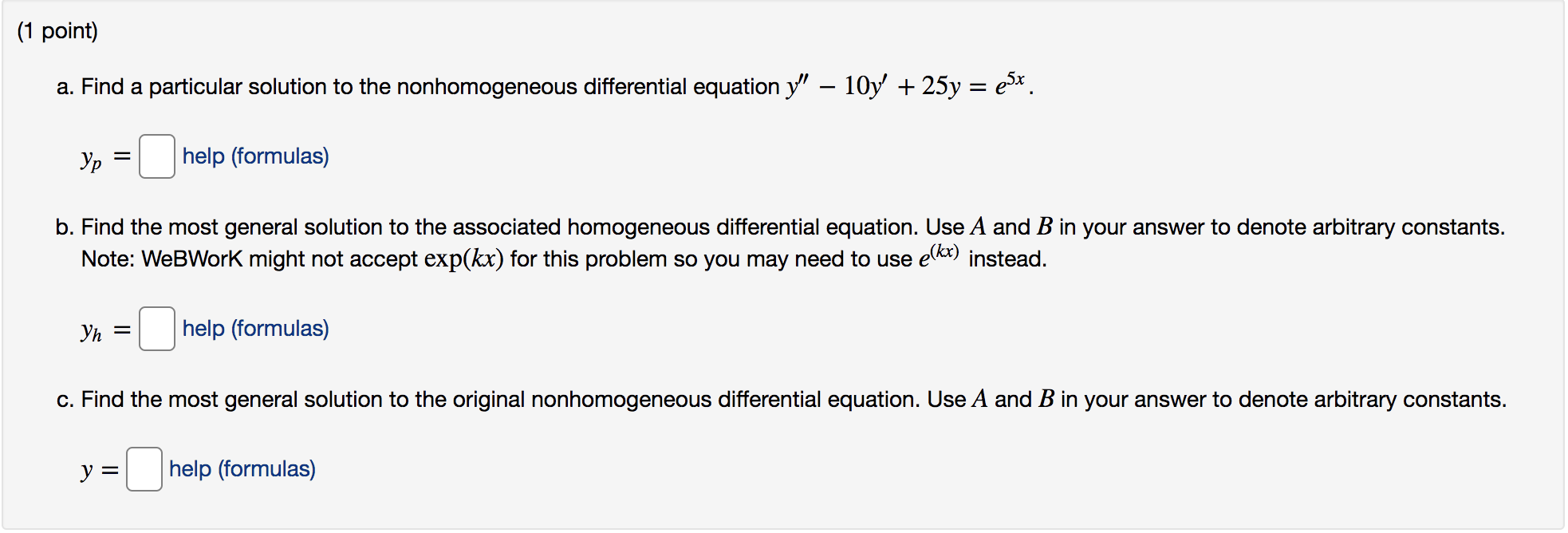 please answer these (1 point) Find a particular