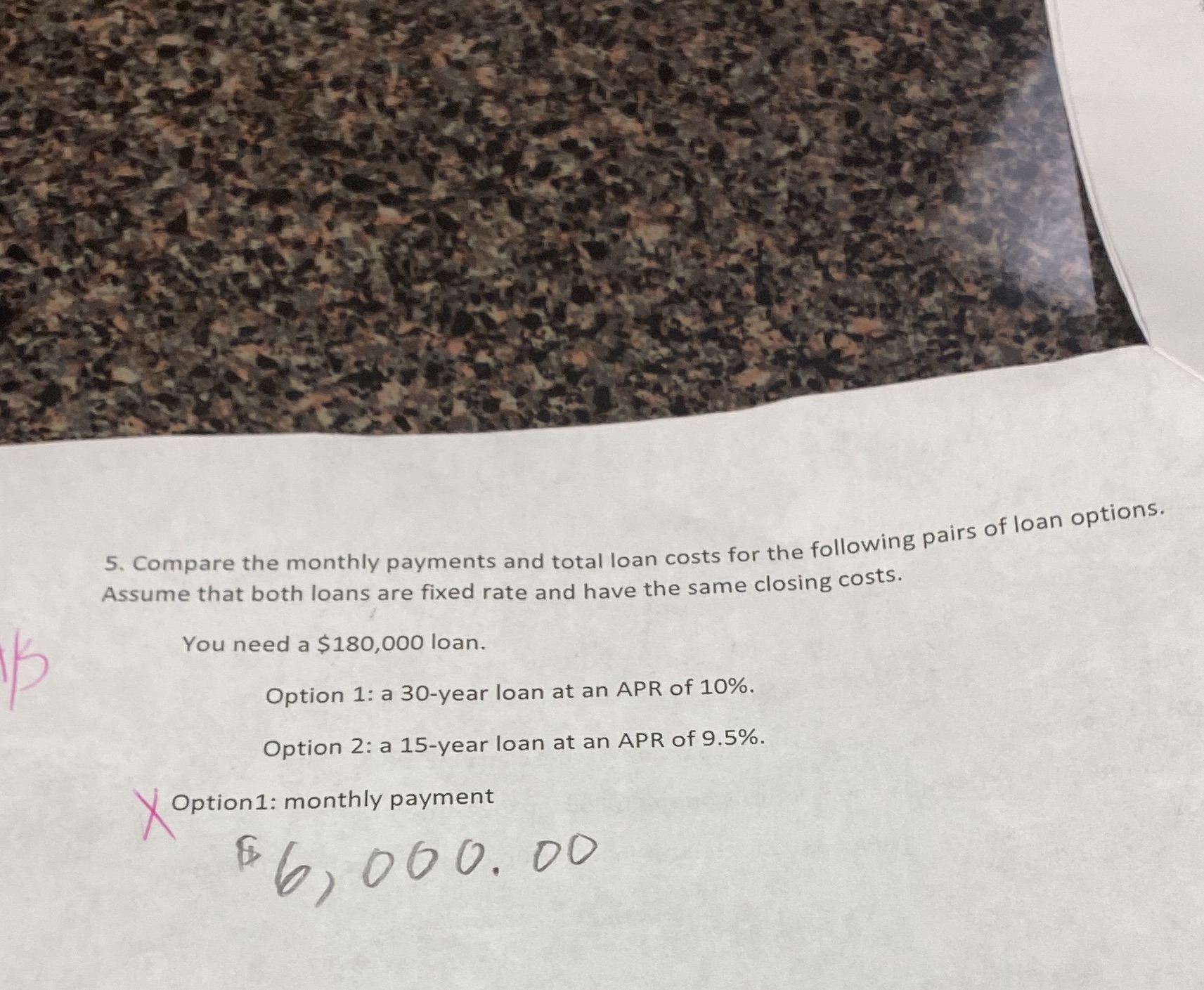 5. Compare the monthly payments and total loan