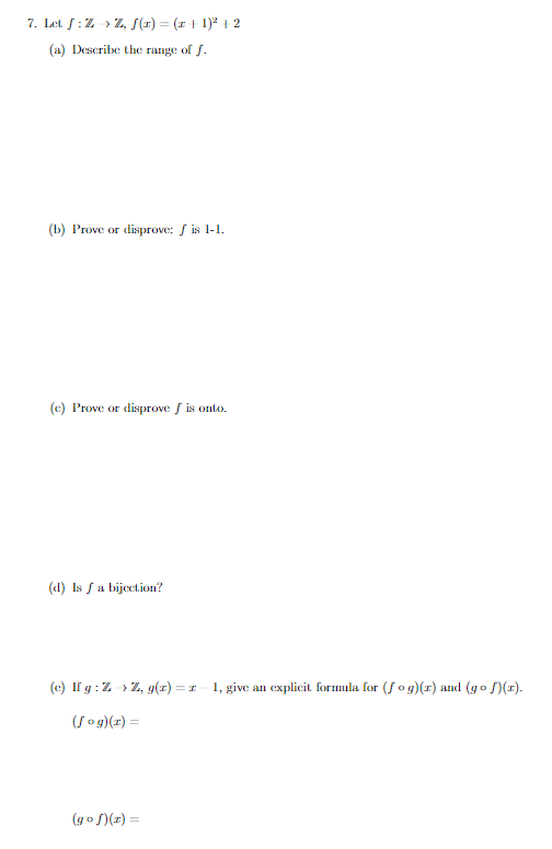 7. Let / : Z- style=