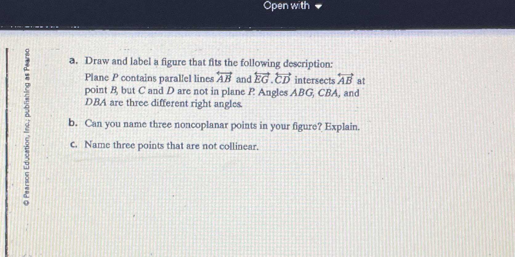 Open with a. Draw and label a figure that fits