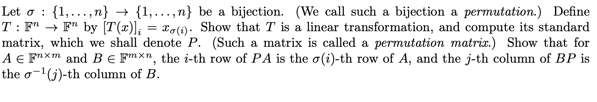 How to solve this problem Let o : {1,...,n} - {1,