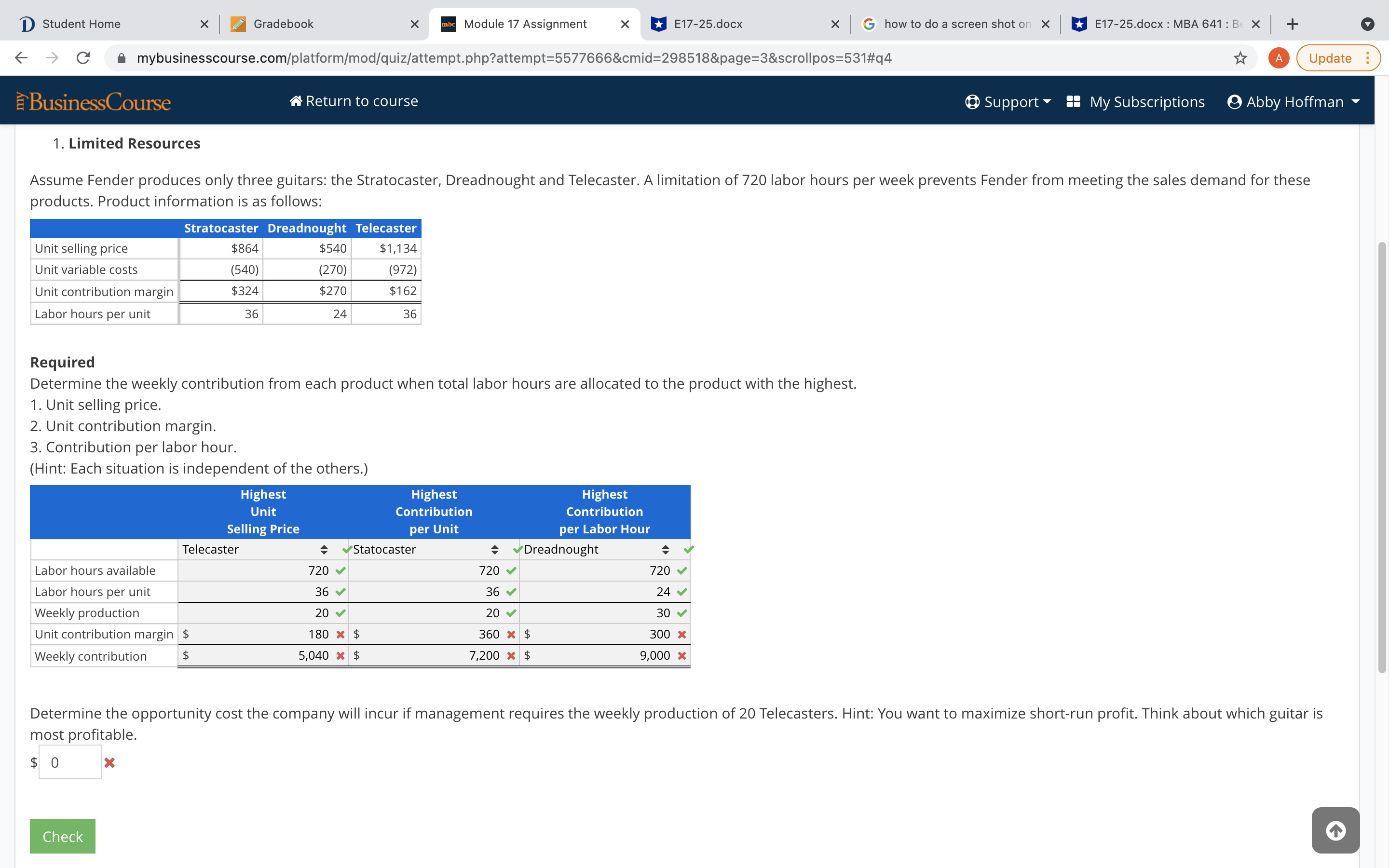 'D Student Home X ' Gradebook x I Module 17