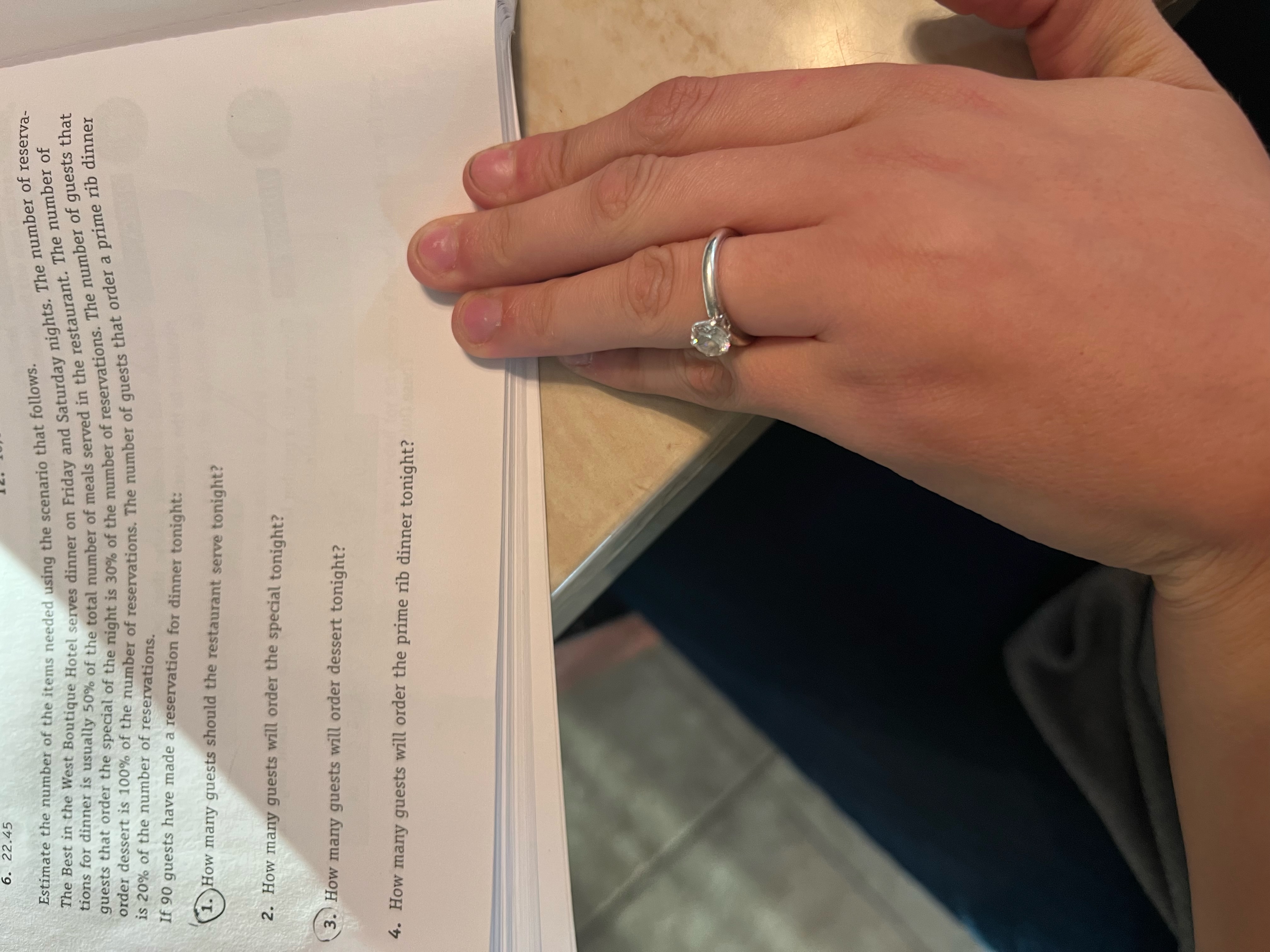 6. 22.45 Estimate the number of the items needed