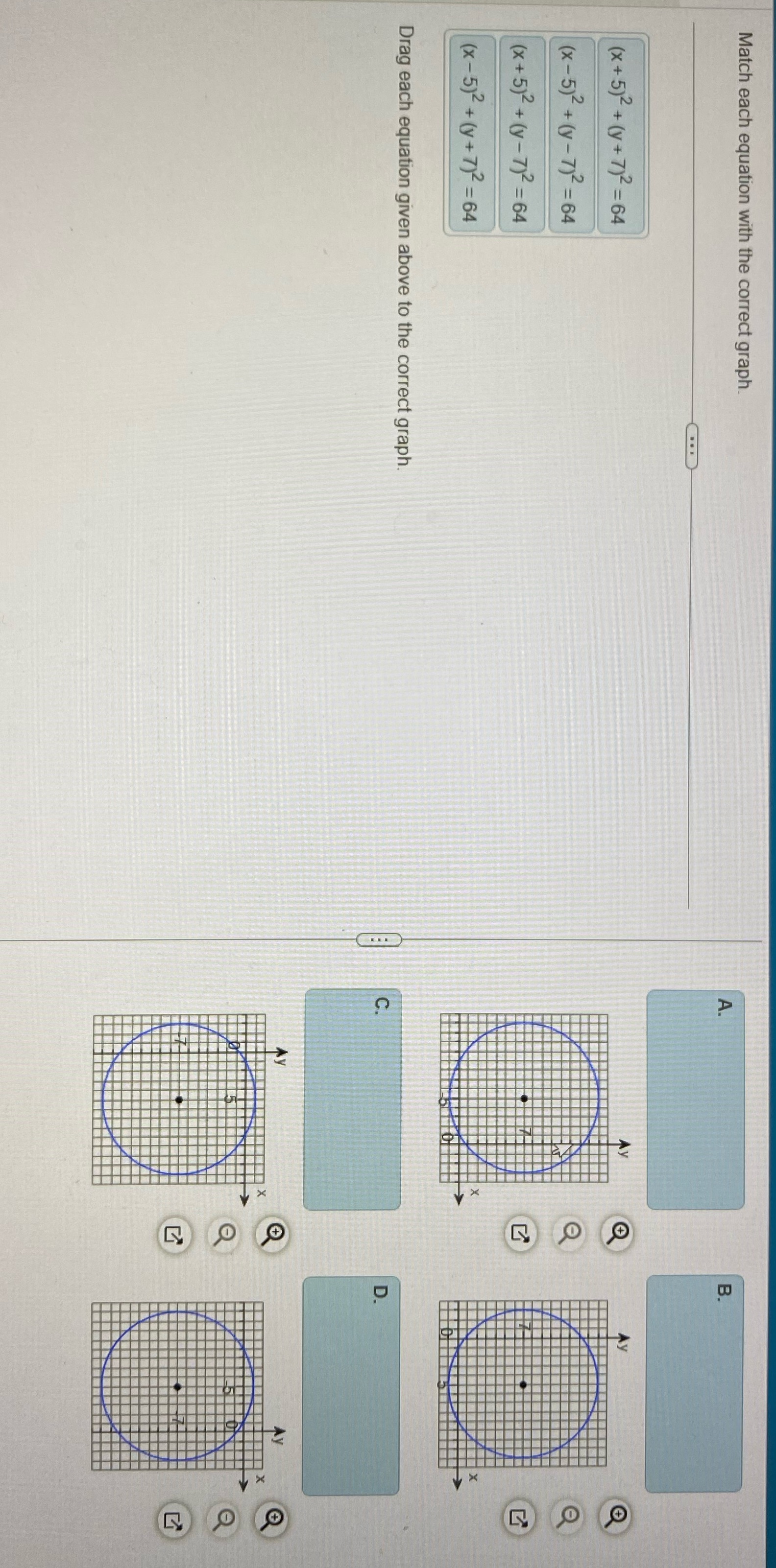 Match each equation with the correct graph. (x+