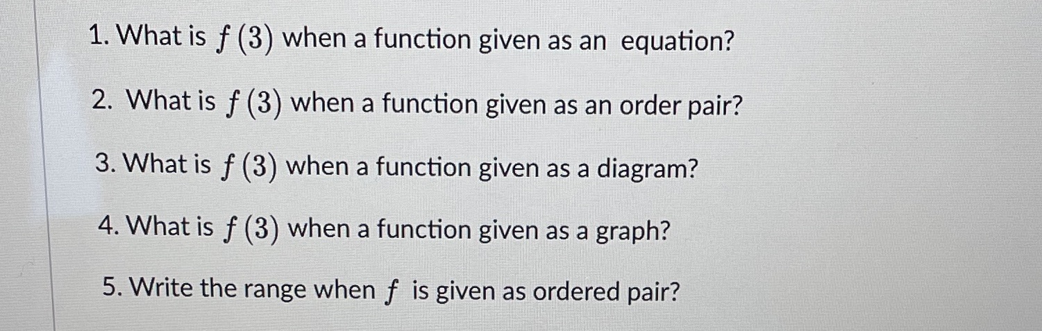 1. What is f (3) when a function given as an