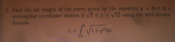 solve pls 2. Find the arc length of the curve