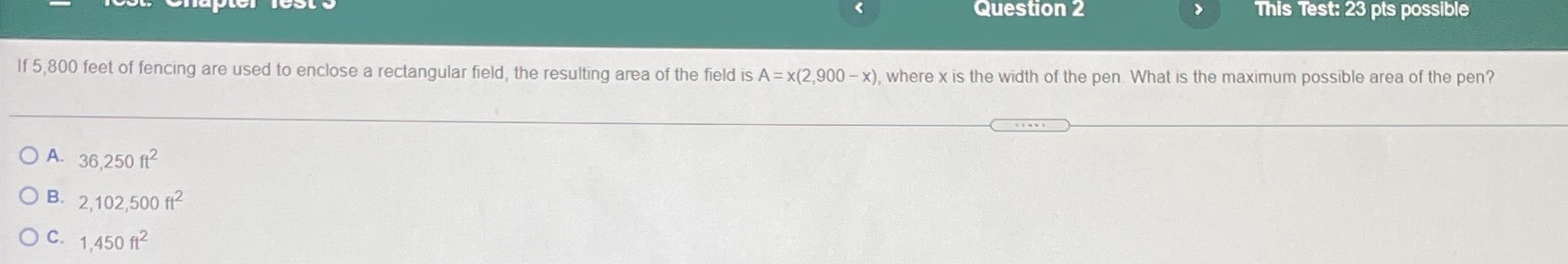 Question 2 This Test: 23 pts possible If 5,800