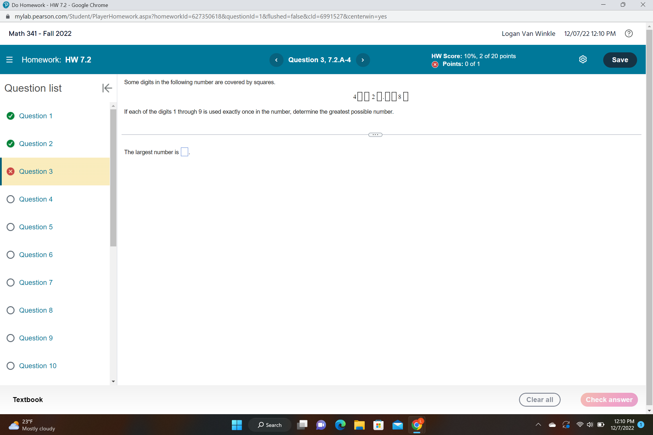 Do Homework - HW 7.2 - Google Chrome X