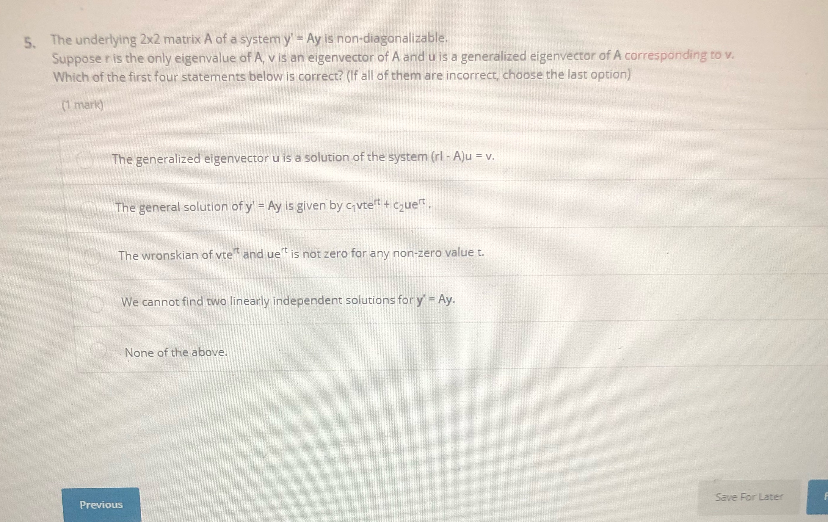 5. The underlying 2x2 matrix A of a system
