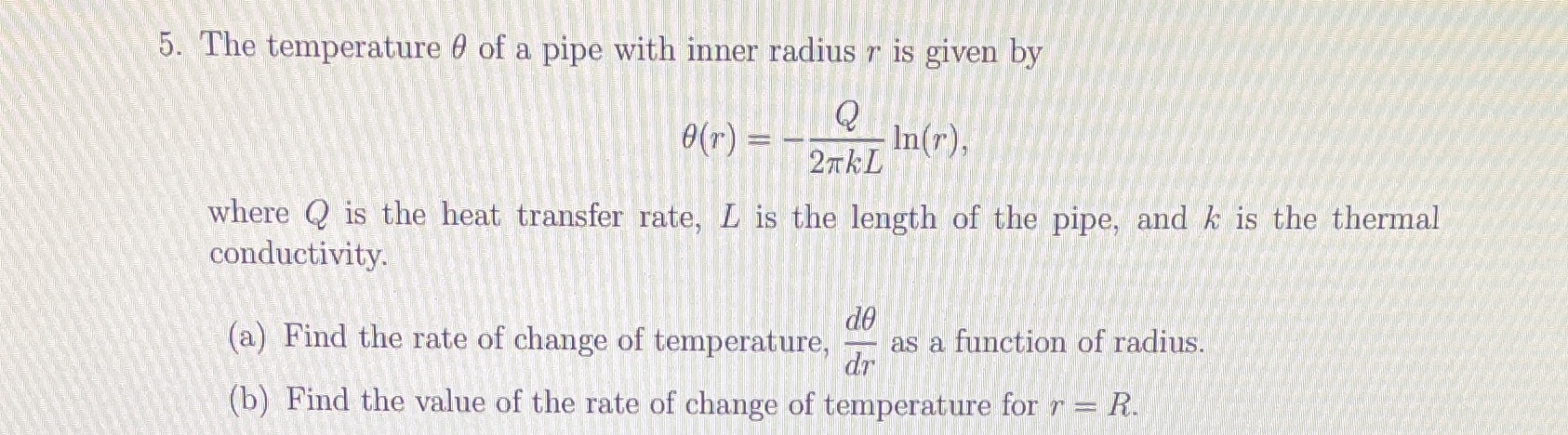 Given 'Q' is 185, 'k' is 350, 'L' is 6, and 'R'