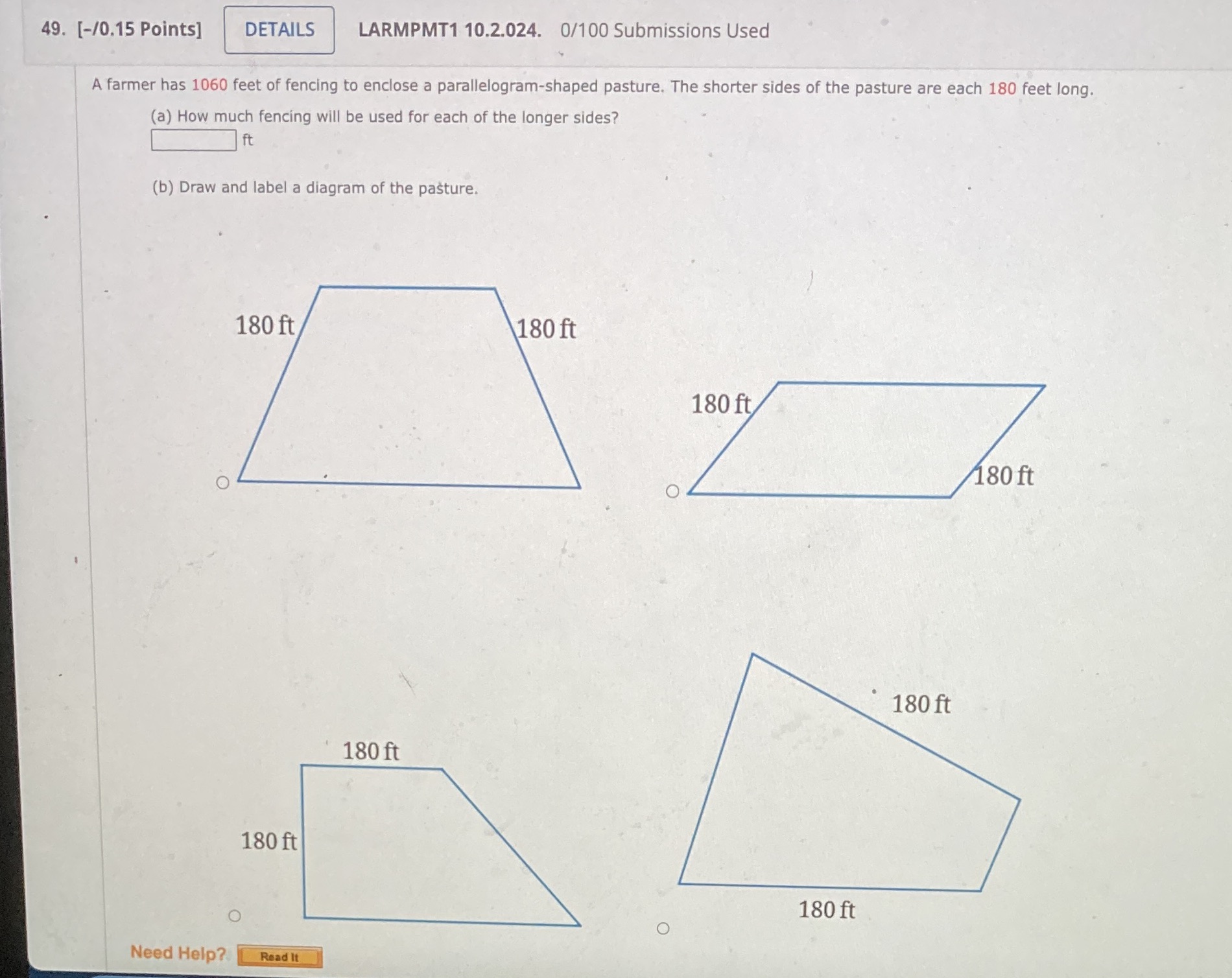 49. [-/0.15 Points] DETAILS LARMPMT1 10.2.024.