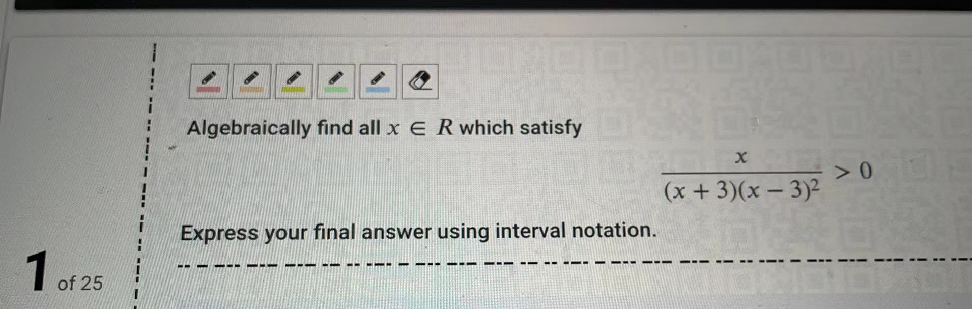Algebraically find all x E R which satisfy X (x+