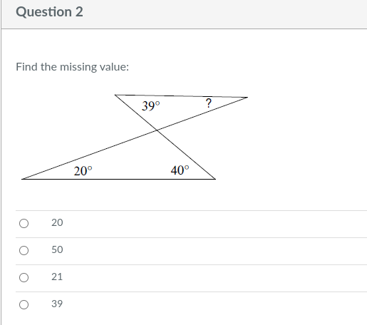 Help here please. 1. Question 1 Find the missing