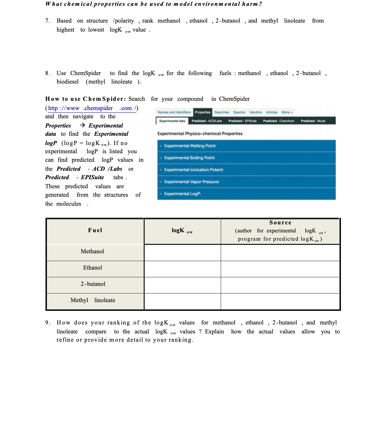 What chemical properties can be used to model
