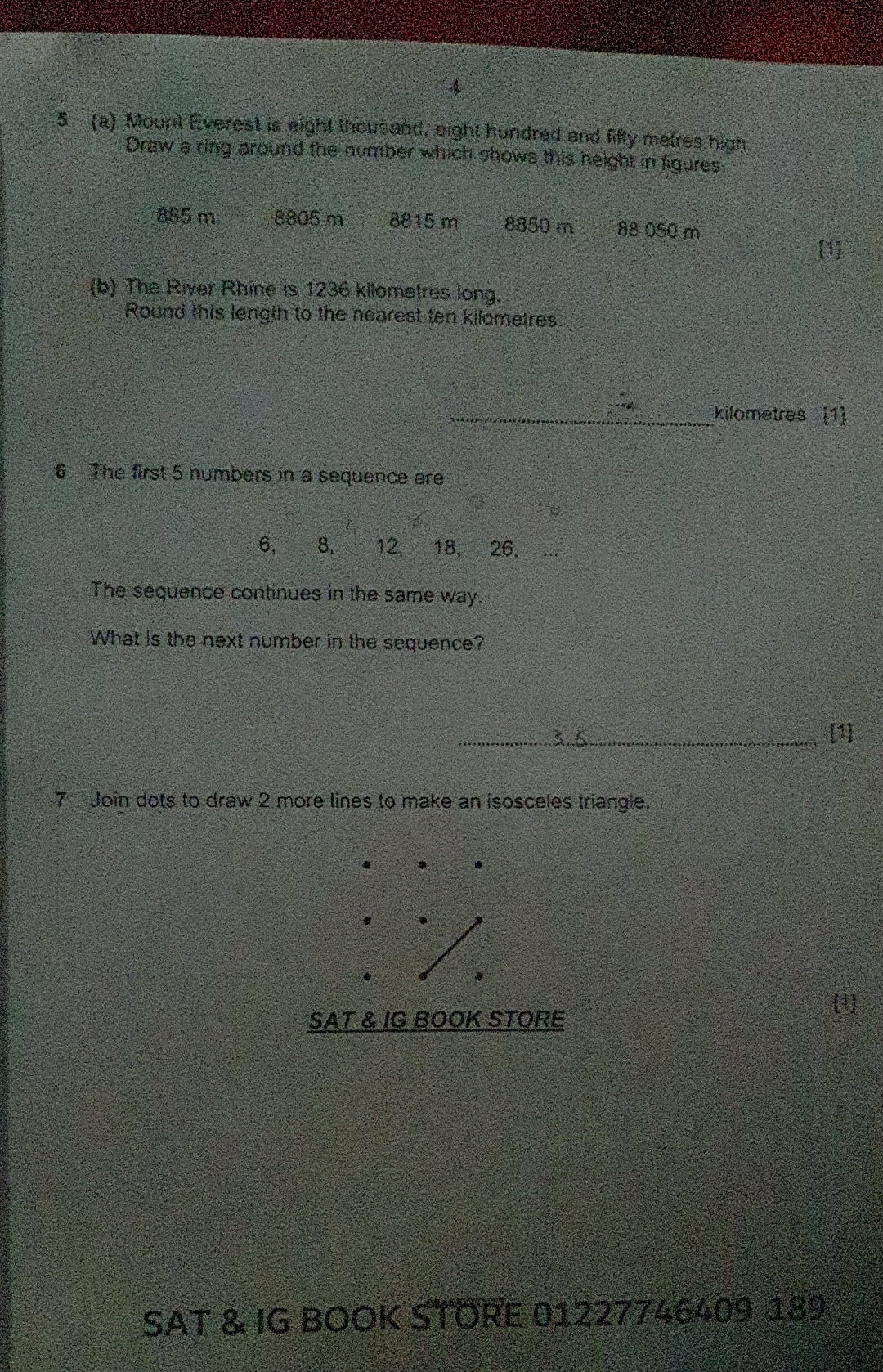 answers 5.6and7 (a) Mount Everest is eight