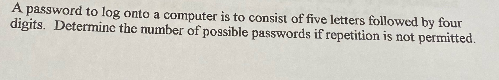 How do you solve this question? A password to log