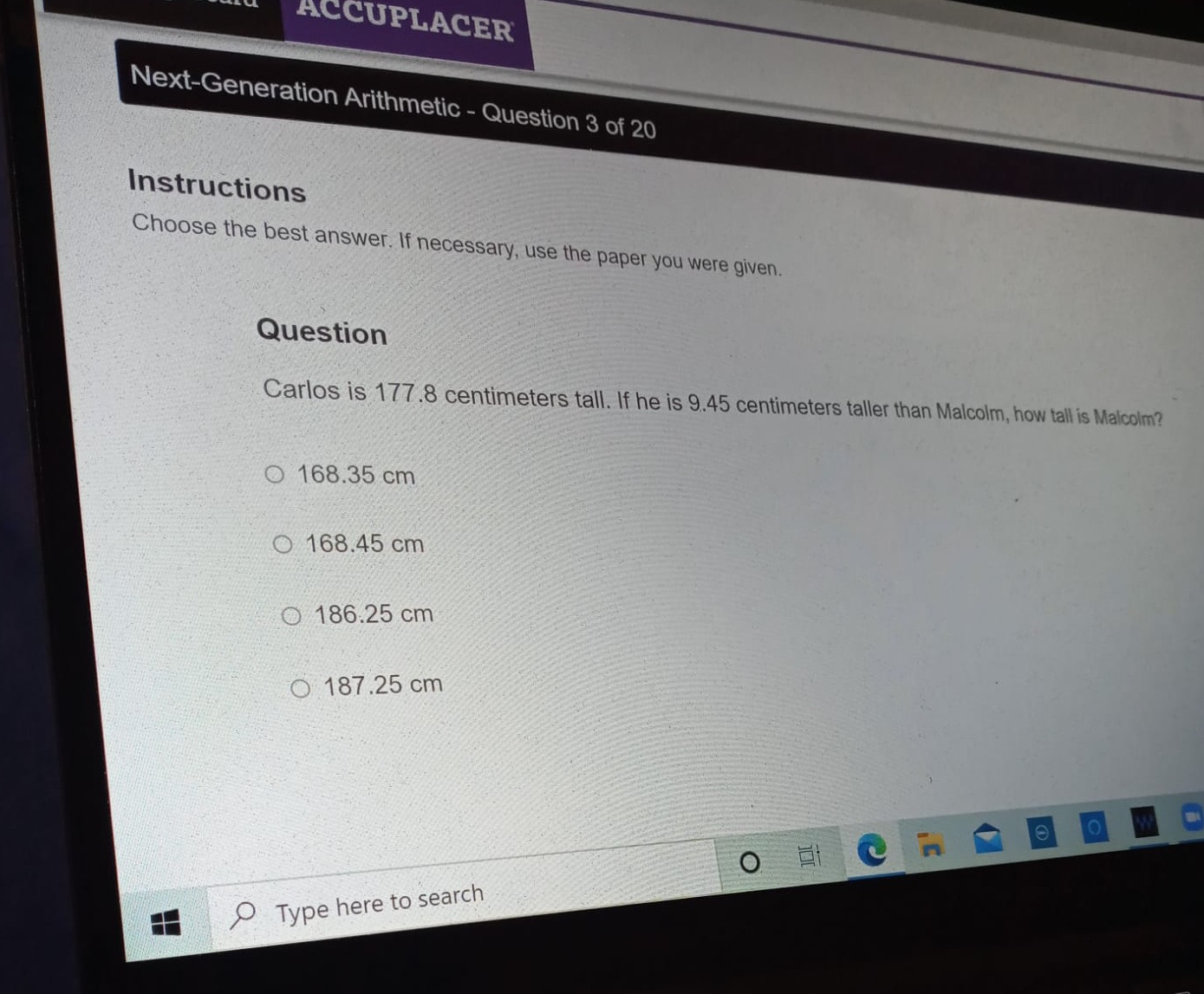 ACCUPLACER Next-Generation Arithmetic - Question
