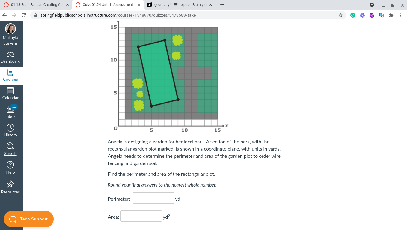 what is the area? what is the perimeter? 01.18