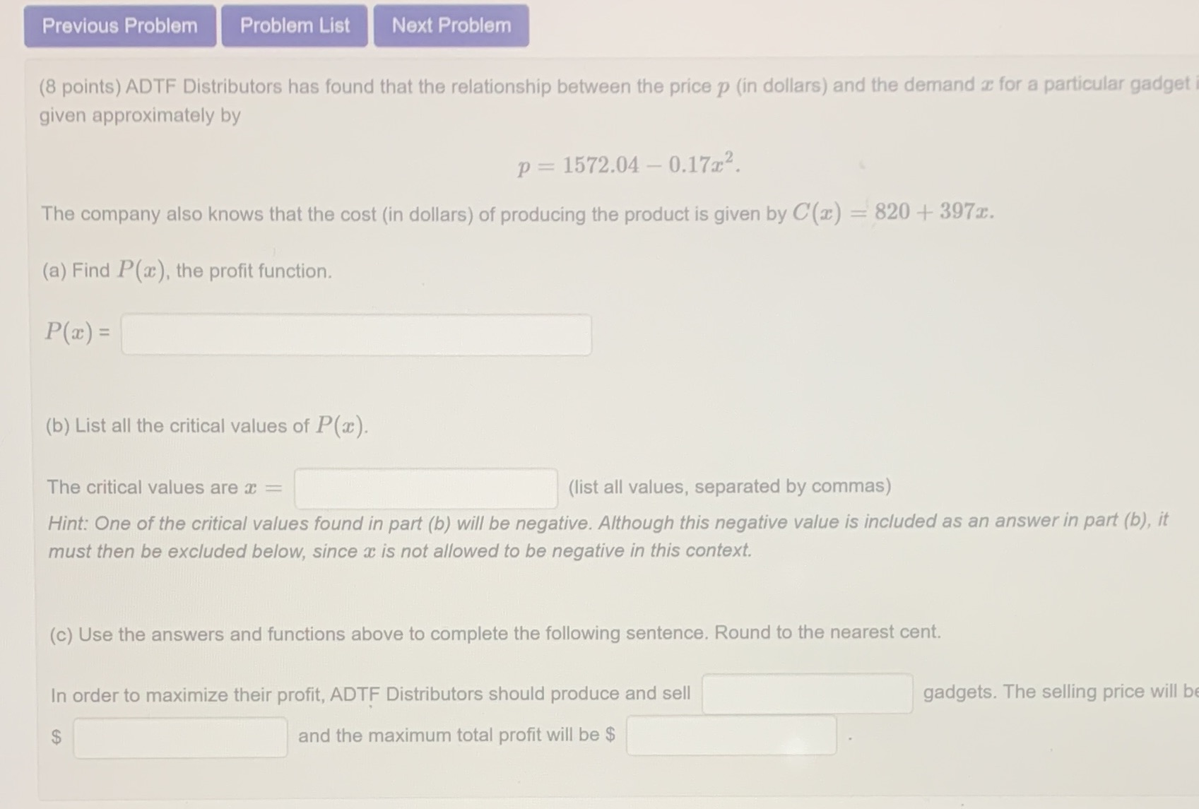 Previous Problem Problem List Next Problem (8