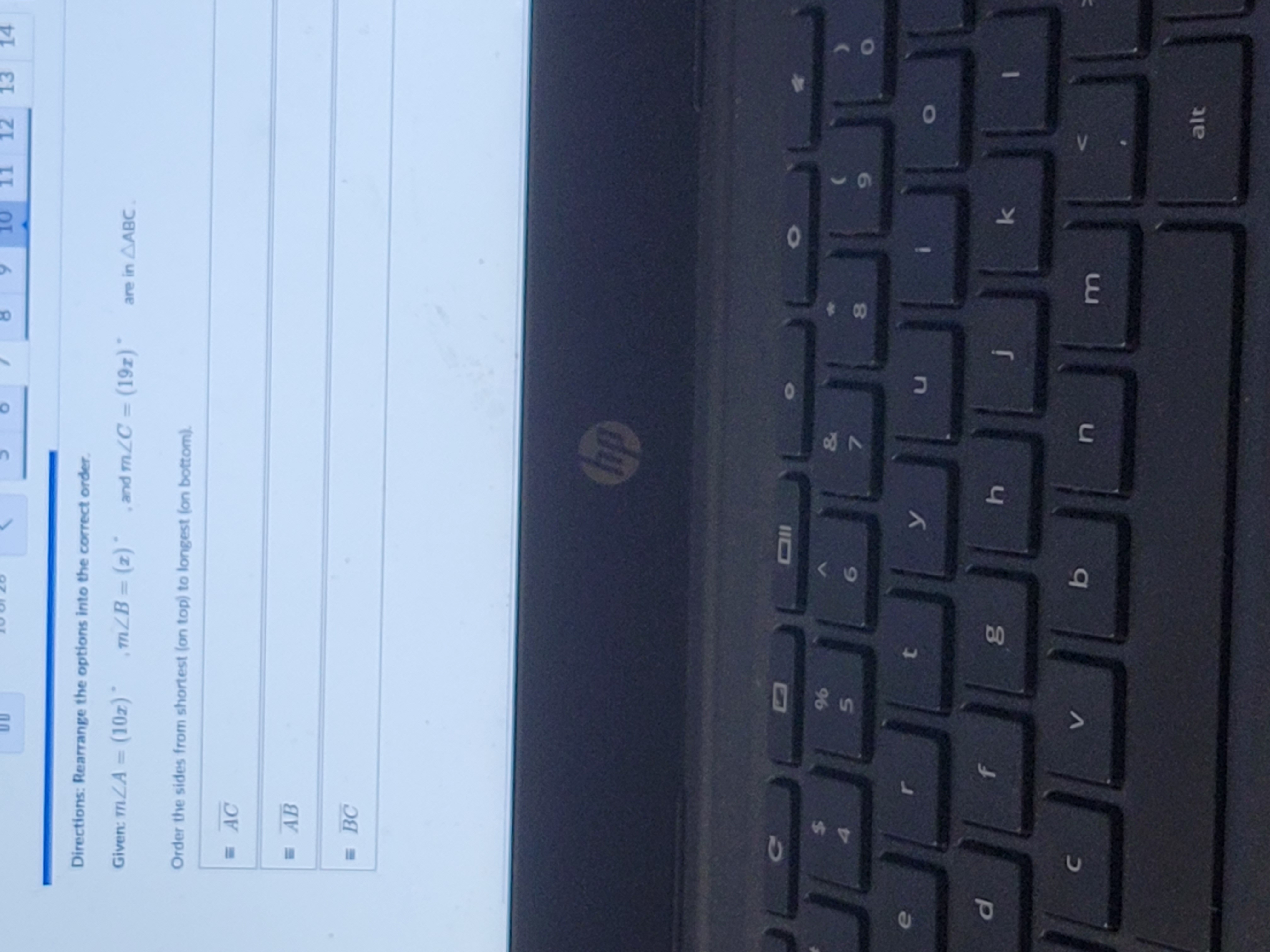 12 14 Directions: Rearrange the options into the