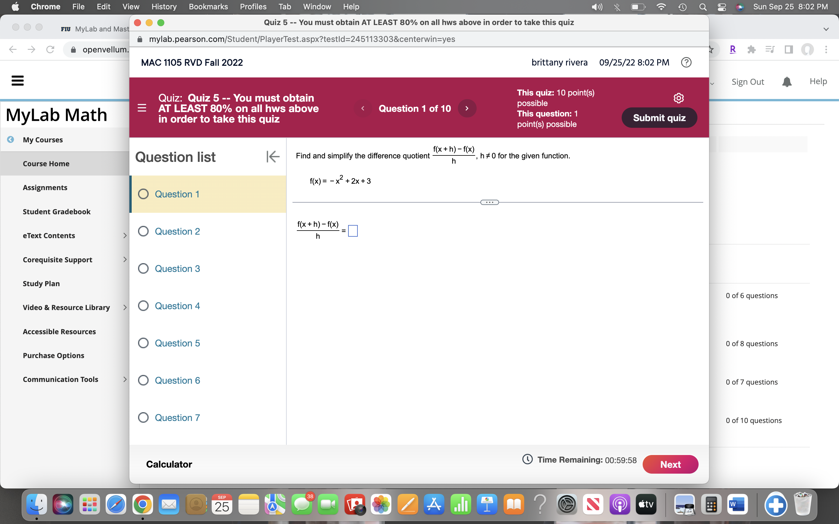Chrome File Edit View History Bookmarks Profiles