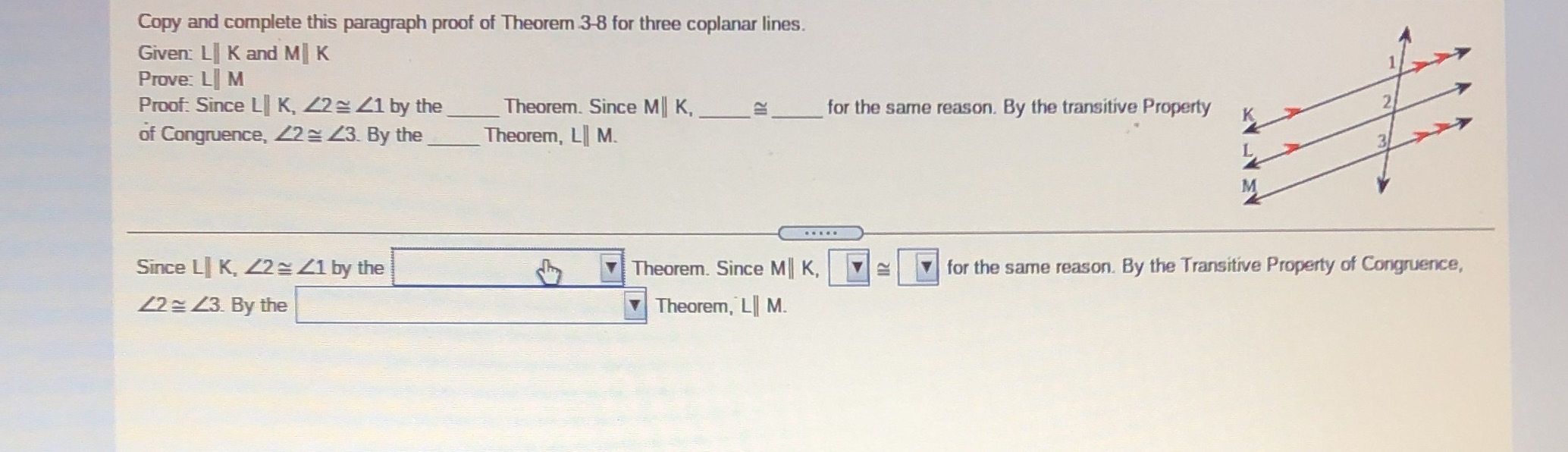 Any help Copy and complete this paragraph proof