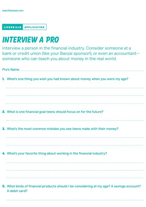 teachbanzai.com LIFESKILLS APPLICATION INTERVIEW