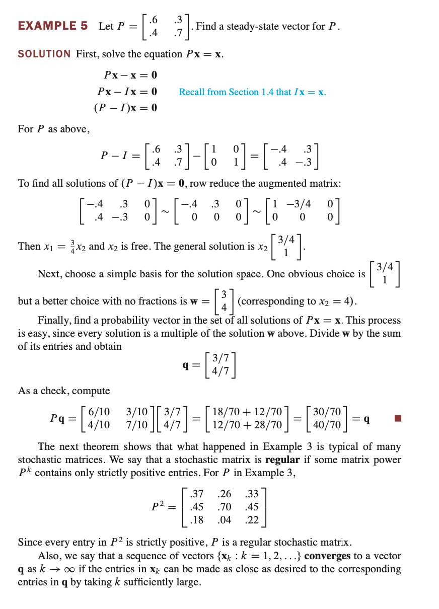 Answer 2&3 please EXAMPLE 5 Let P = :4 7. Find a