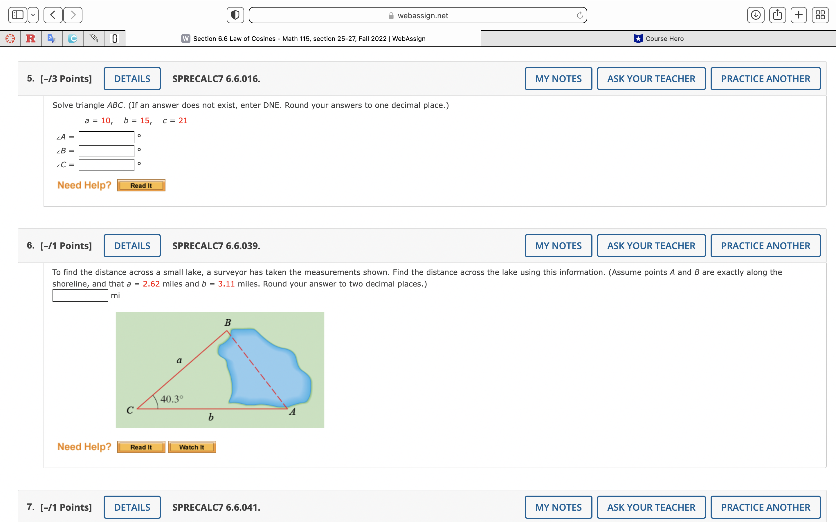webassign.net + 88 R G C W Section 6.6 Law of