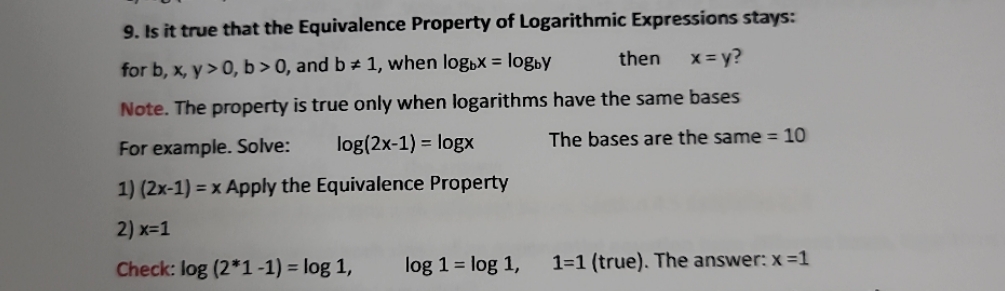 9. Is it true that the Equivalence Property of