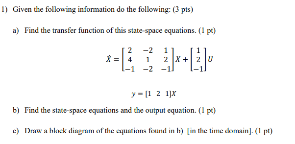 I} Given the following information do the