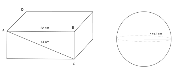 D 22 cm B A r=12 cm 44 cm C(iv) H the volume of