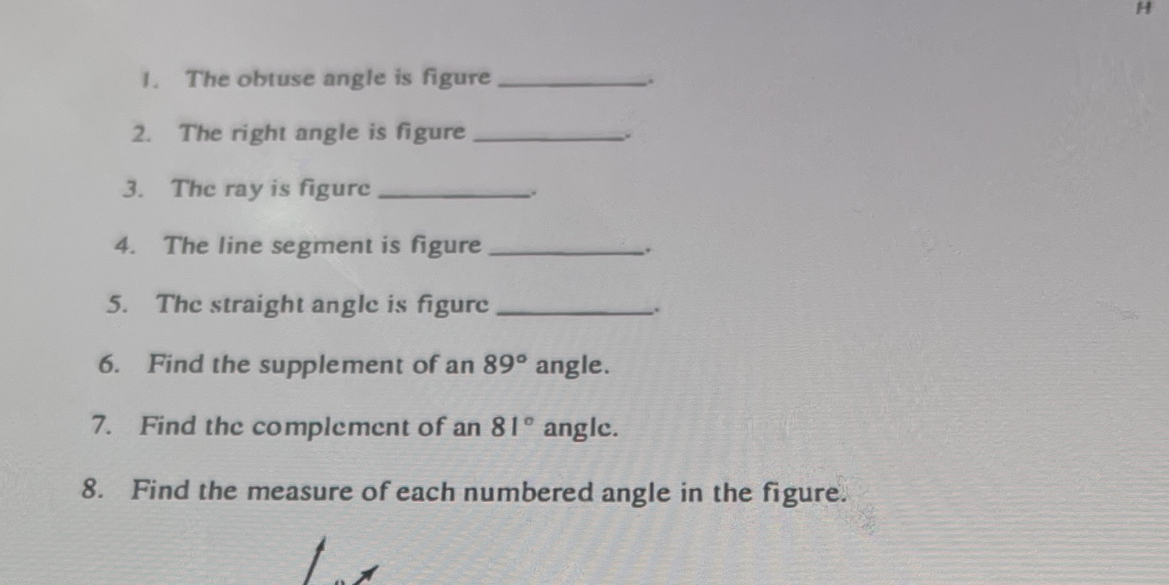 1. The obtuse angle is figure 2. The right angle
