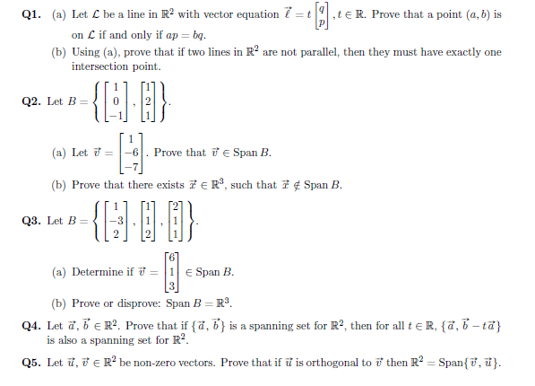 Q1. (a) Let C be a line in R- with vector
