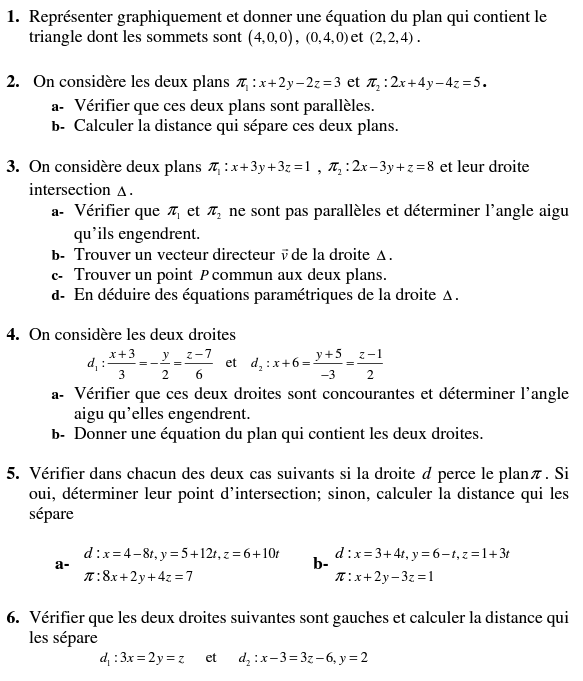 1. Representer graphiquement et donner une