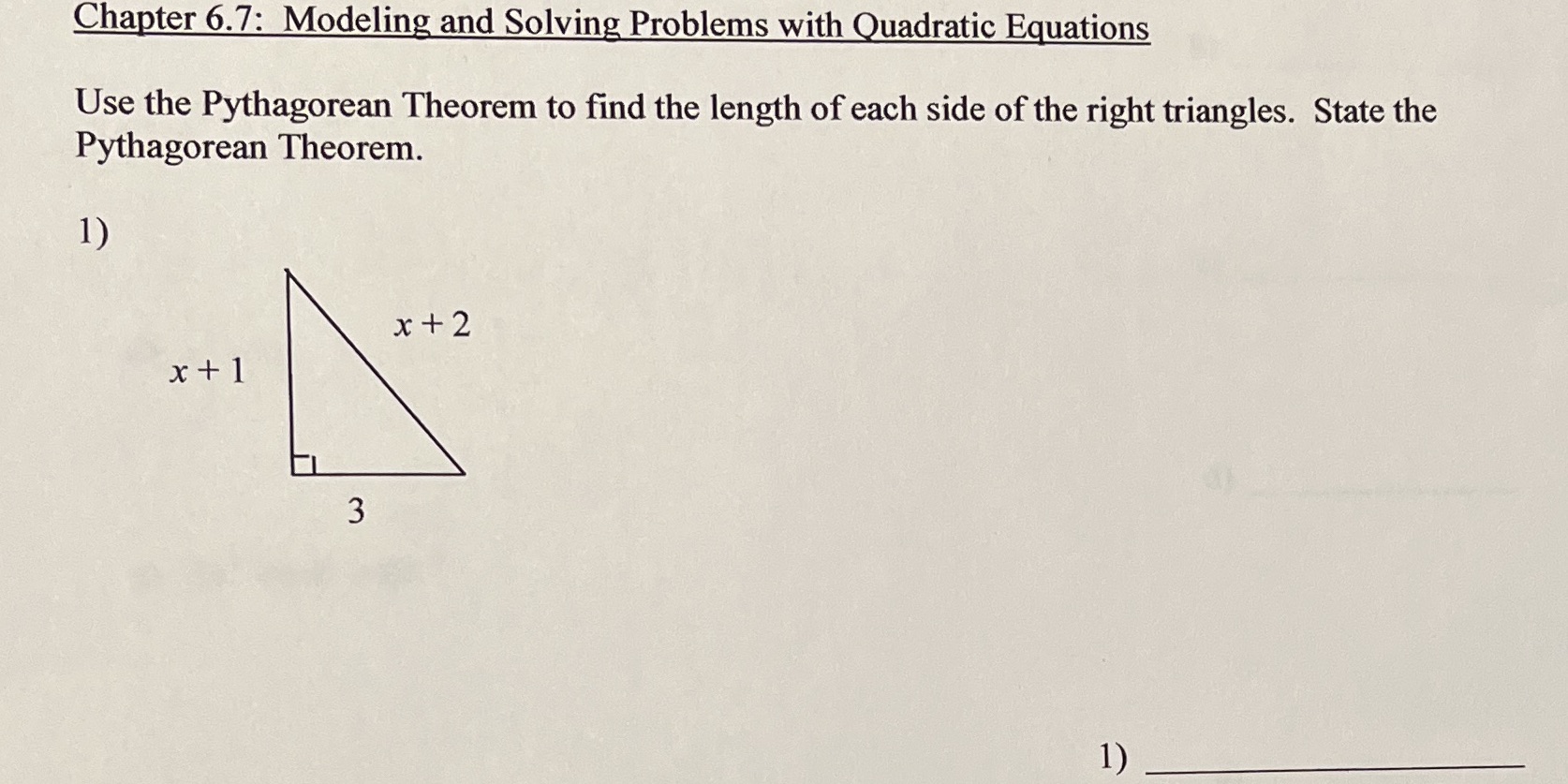Chapter 6.7: Modeling and Solving Problems with