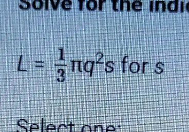 solve for the indicated variable. solve for the