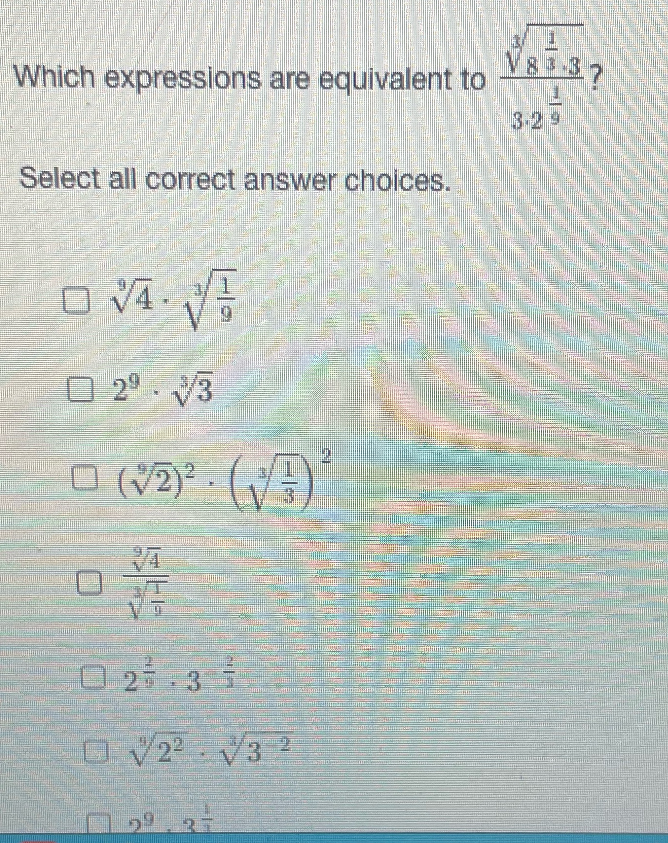 Which expressions are equivalent to 3.29 Select