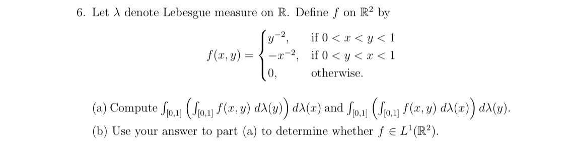 Need help with problem 6, Real analysis and