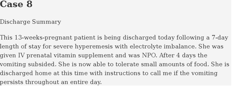 Case 8 Discharge Summary This 13-weeks-pregnant