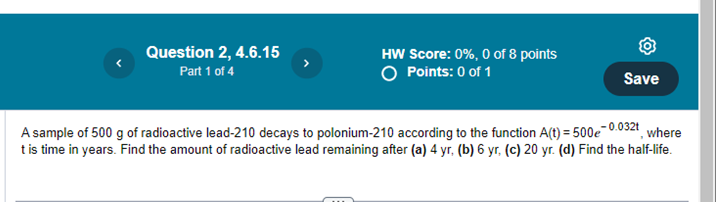 Question 2, 4.6.15 HW Score: 0%, D of 8 points )
