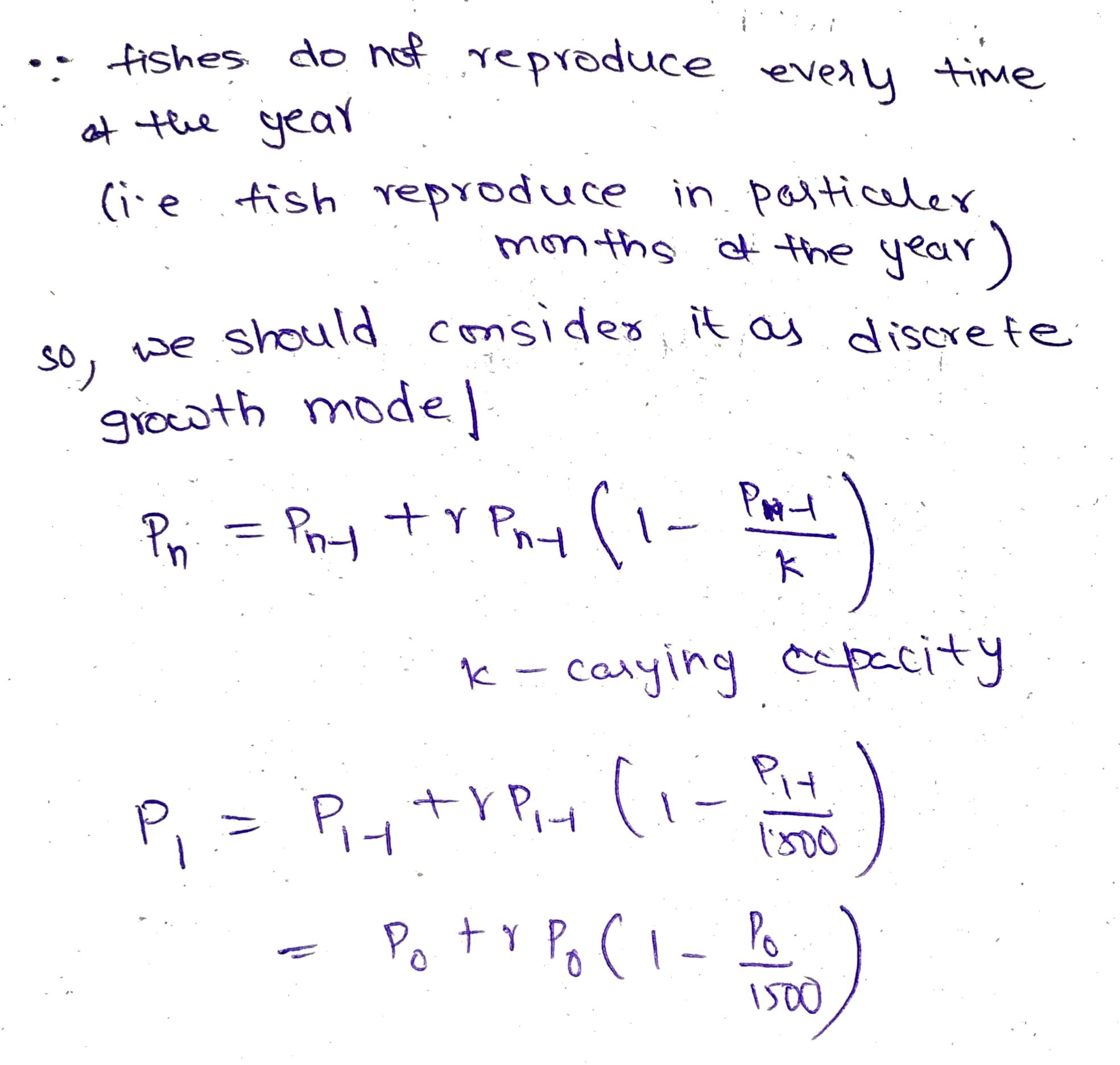 Assume there is a certain population of fish in a