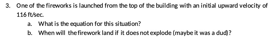 3. One of the fireworks is launched from the top